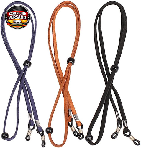 Leder brillenband 3er set - 3er,
